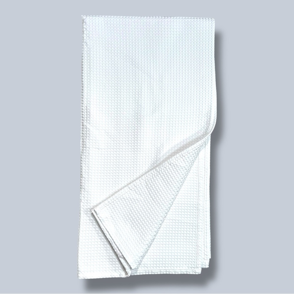 Waffle Weave Elegant White Shower Curtain - Picture 6 of 10